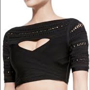 Authentic Herve Leger Lorie Cropped Bandage Top